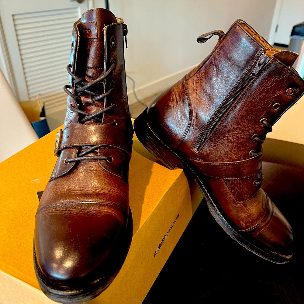 Aldo lace up leather boots